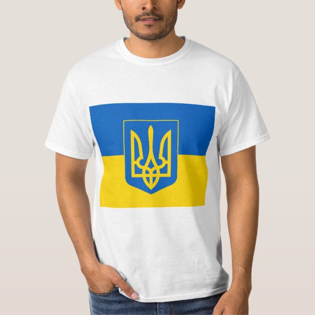 T-shirt Armoiries et drapeau de l'UKRAINE (Devant)