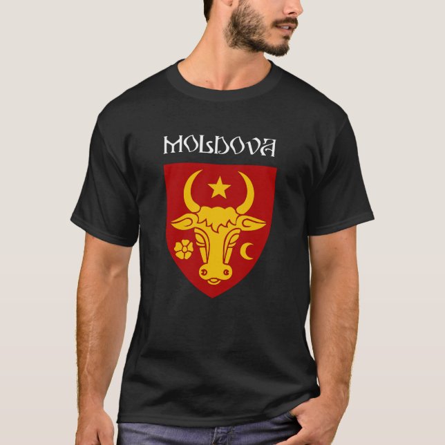 T-shirt Armoiries moldaves - texte blanc (Devant)