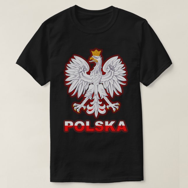 T-shirt Armoiries polonaises de Polska Aigle blanc (Design devant)