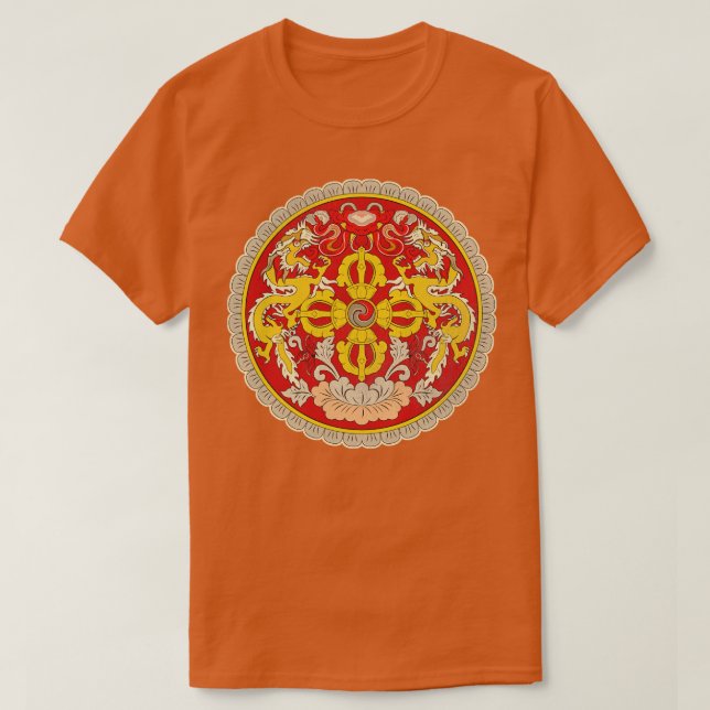 T-shirt Armoiries vintages du Bhoutan (Design devant)