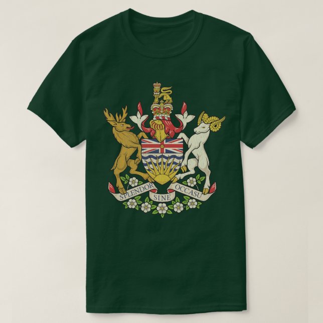T-shirt Armoiries vintages en détresse Colombie-Britanniqu (Design devant)