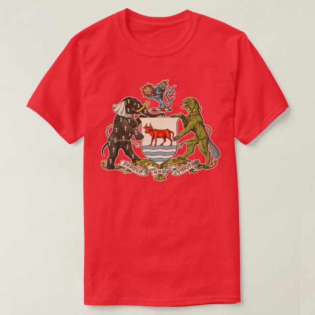T-shirt Armoiries vintages en relief d'Oxford (Design devant)