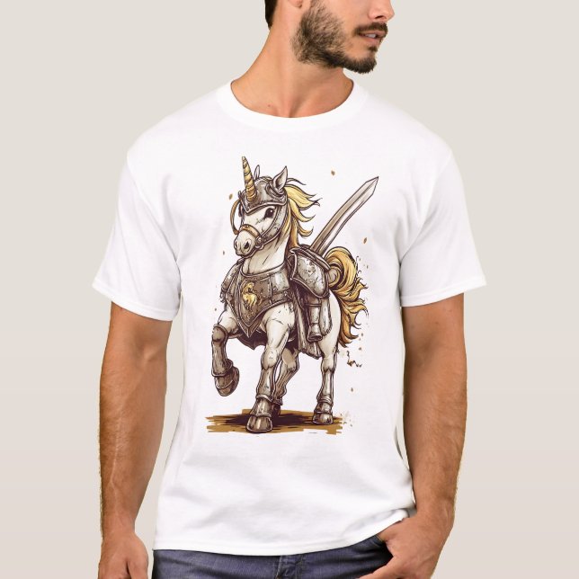 T-shirt Armure de Chevalier Licorne (1) (Devant)