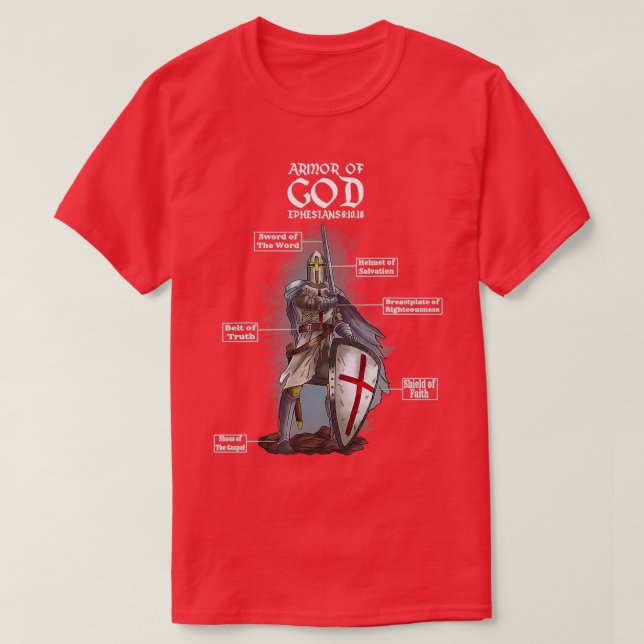 T-shirt Armure De Dieu Éphésiens 6 10 18 Bible 3 (Design devant)