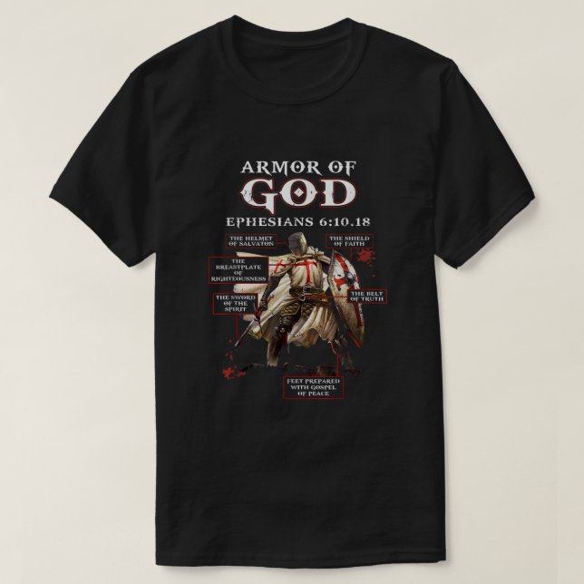T-shirt Armure De Dieu Templier Chevalier Pour Hommes (Design devant)