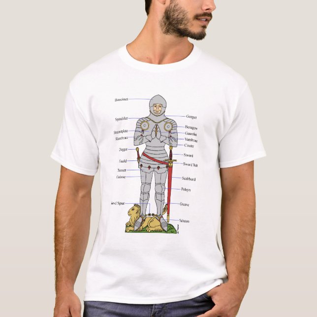 T-shirt Armure de plaque médiévale Circa 1430 (Devant)