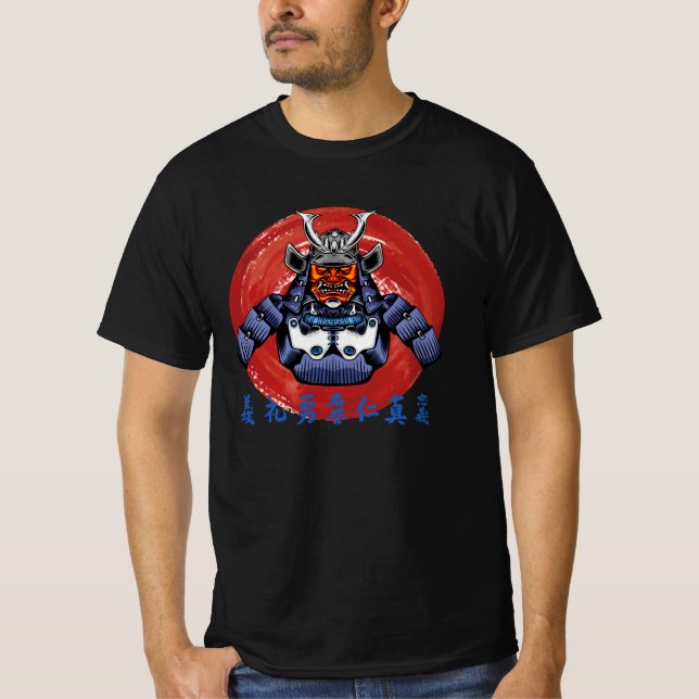 T-shirt Armure de Samouraï Rétro - Conception de Samouraï  (Devant)