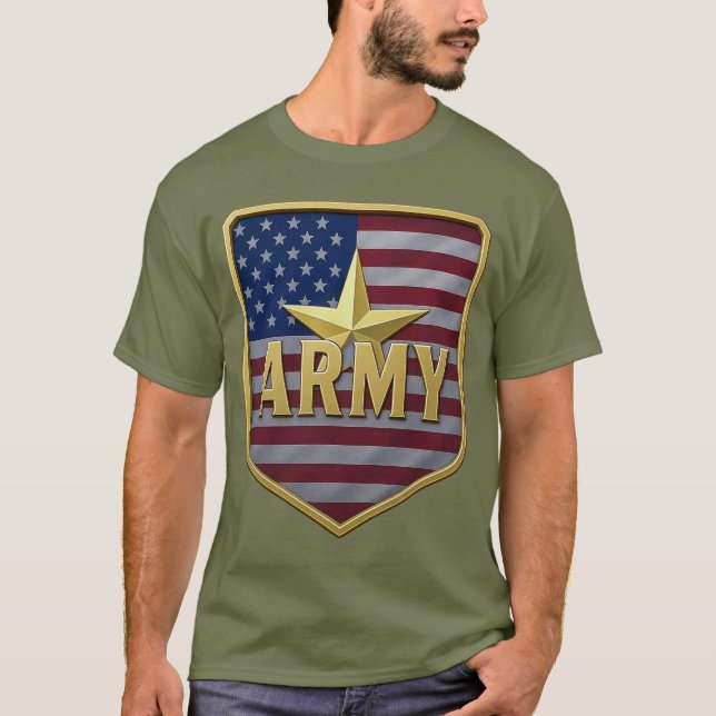 T-shirt Army Flag Shield (Devant)