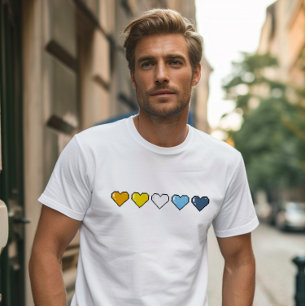 T-shirt Aroace Drapeau Pixel Coeur