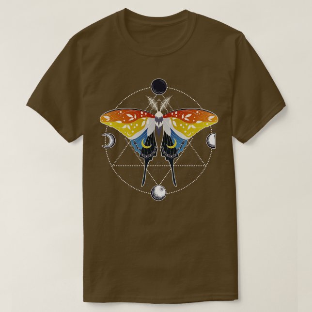 T-shirt Aroace Luna Moth LGBT Aromc Aexuel Pride Drapeau (Design devant)