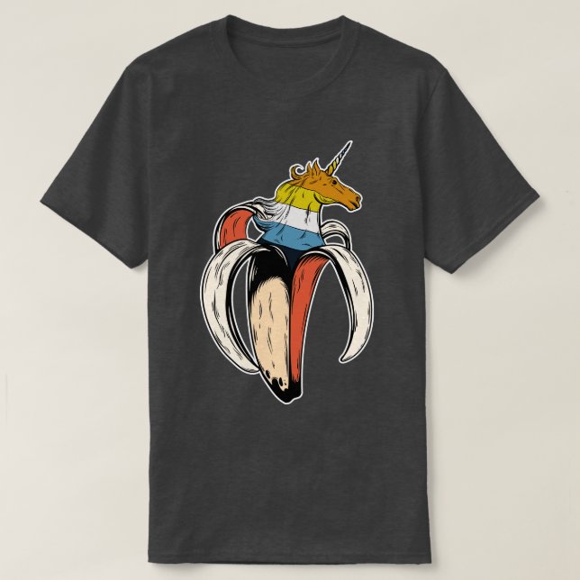 T-shirt Aroace Unicorn Banana LGBT Aromantic Pride (Design devant)