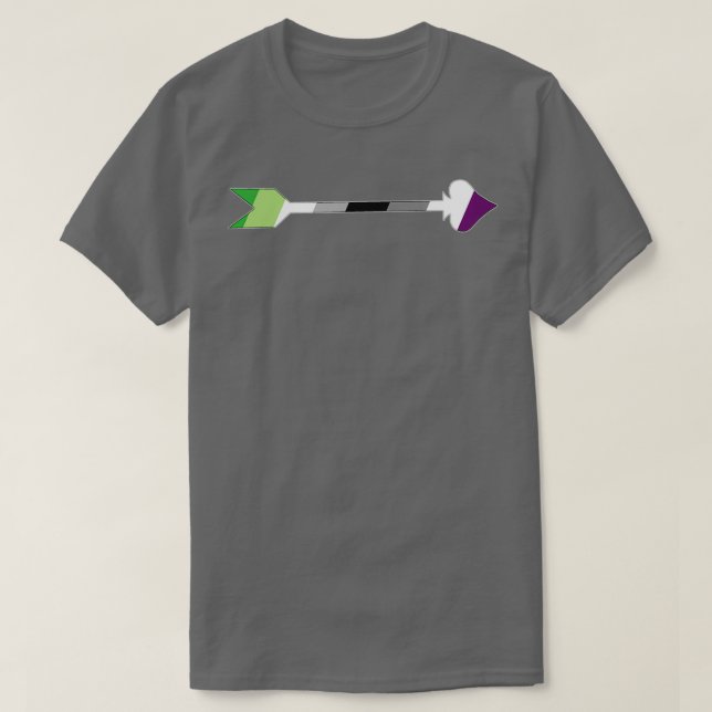 T-shirt Aromantic Arrow Aro et Ace Flags (Design devant)