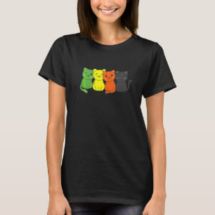 T-shirt Aromantic Drapeau Fierté Lgbtq Chats Cute Aromanti