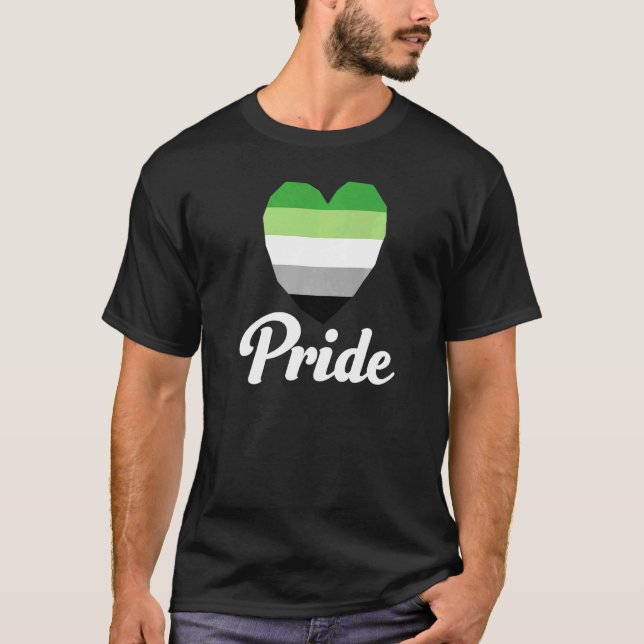 T-shirt Aromantic Gay pride Rainbow Word 2 (Devant)