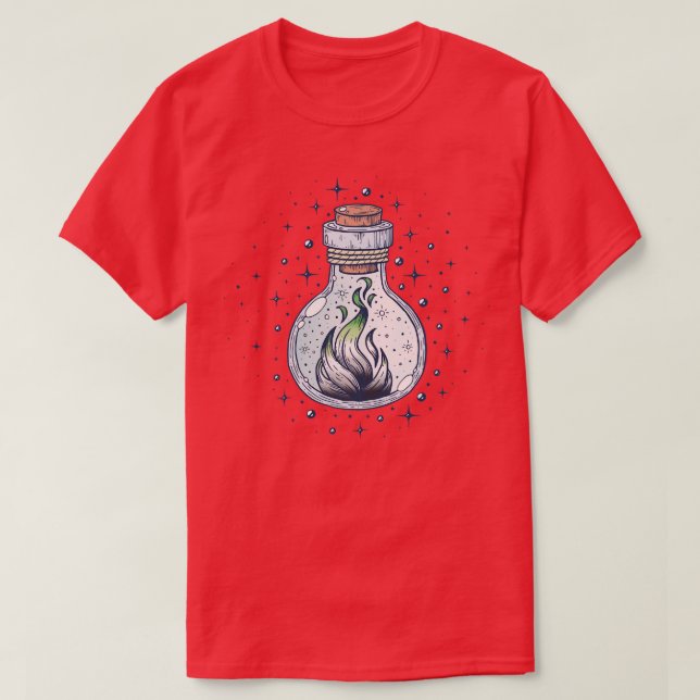 T-shirt Aromc Feu Occulte Bouteille LGBT Aro Pride Drapeau (Design devant)