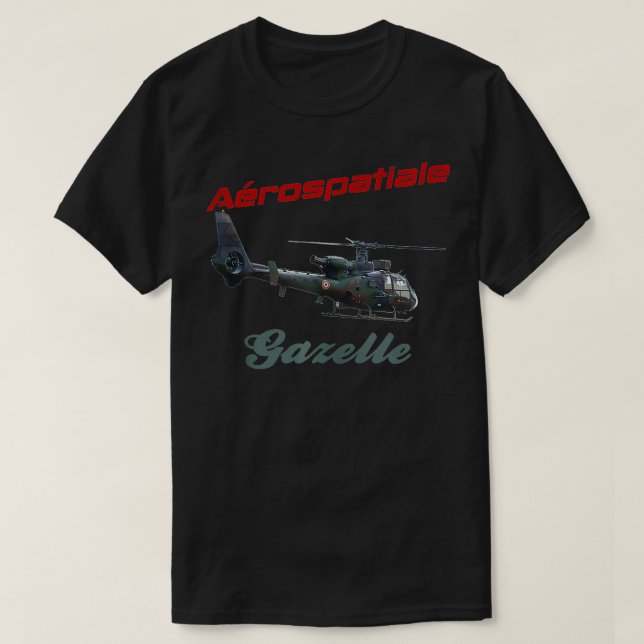 T-shirt Arospatiale gazelle hélicoptère sa 341 gazelle sa3 (Design devant)