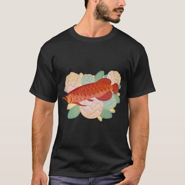 T-shirt Arowana et pivoine 3 (Devant)