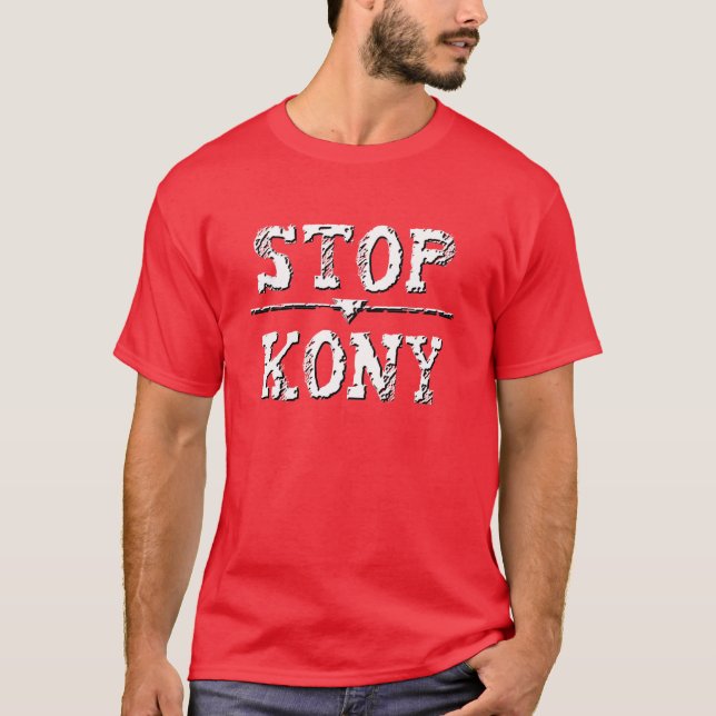 T-shirt ARRÊT grunge KONY de délabrement (Devant)