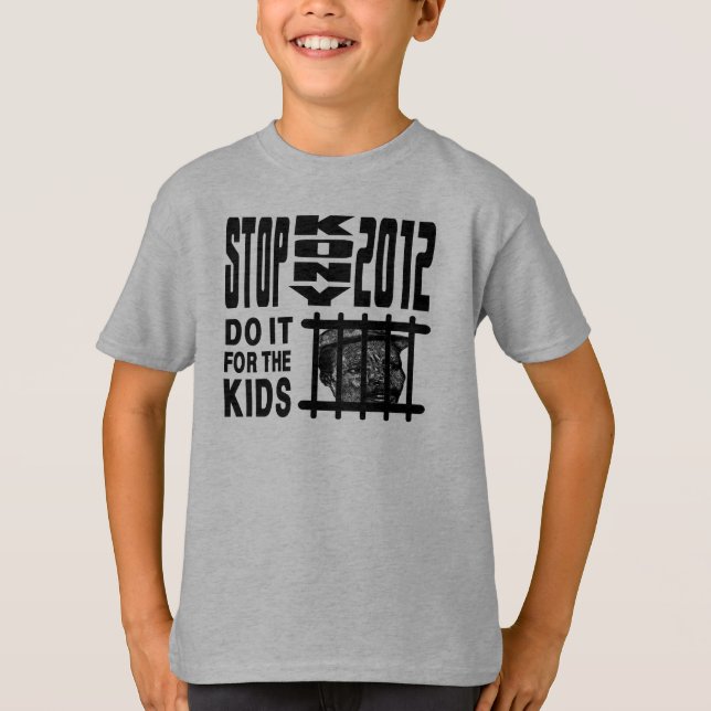 T-shirt Arrêt Kony 2012 - faites-le pour les ENFANTS (Devant)