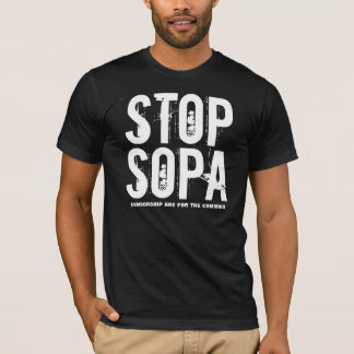 T-shirt Arrêt SOPA - La censure est pour les cocos