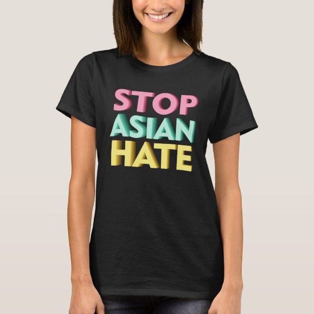 T-shirt Arrêter Asian Hate Retro (Devant)