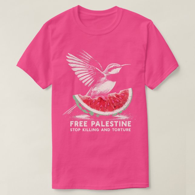 T-shirt Arrêter de tuer et de torturer maintenant (Design devant)