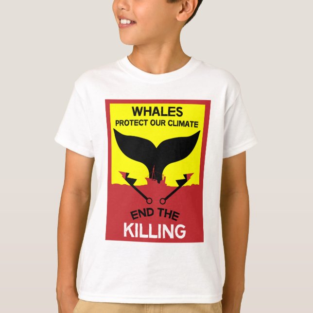 T-shirt Arrêter la chasse aux baleines | Interdire la prot (Devant)