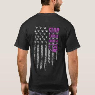 T-shirt Arrêter la cruauté animale Usa Drapeau Animaux d