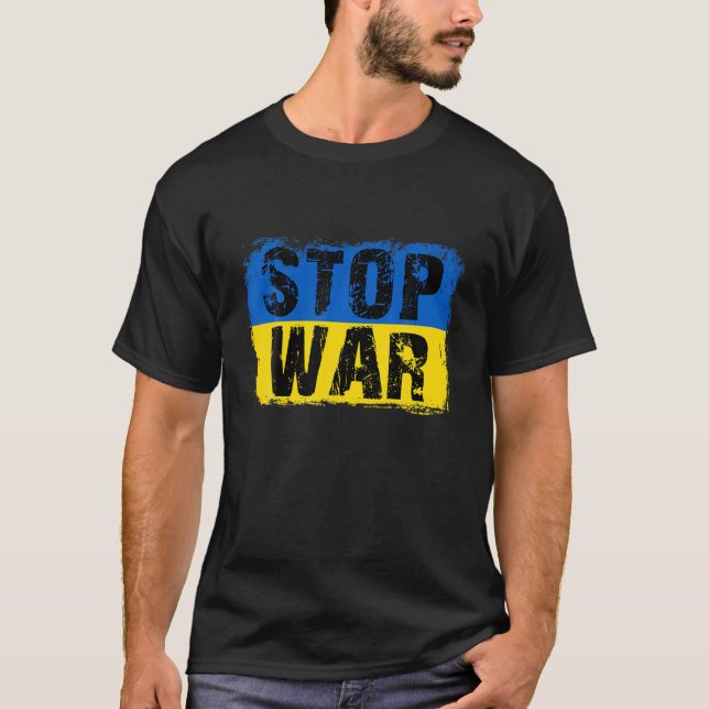 T-shirt ARRÊTER LA GUERRE Drapeau Ukraine (Devant)