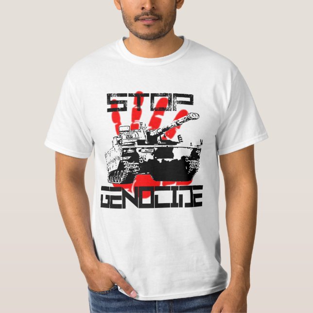 T-shirt Arrêter le génocide (Devant)