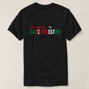 T-shirt Arrêter le génocide Enregistrer le drapeau palesti