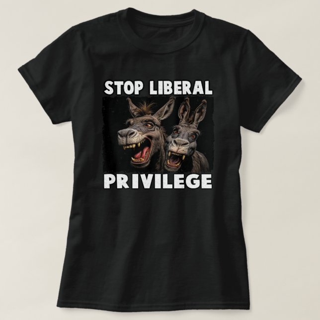 T-shirt Arrêter le privilège libéral (Design devant)