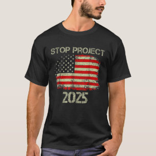 T-shirt Arrêter le projet Trump 2024 - Drapeau américain 2