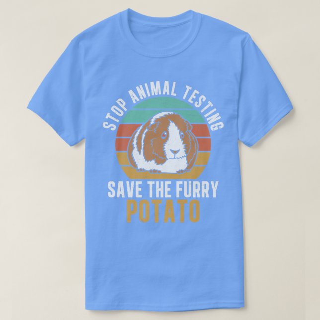 T-shirt Arrêter Les Essais D'Animaux De La Pomme De Terre  (Design devant)