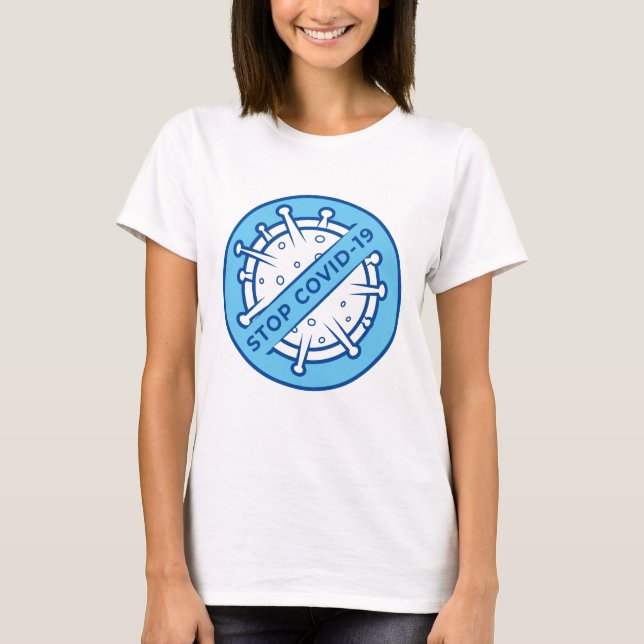 T-shirt Arrêtez Covid-19 (Devant)