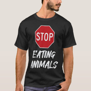T-shirt Arrêtez De Manger Des Animaux Panneau Végétalien V