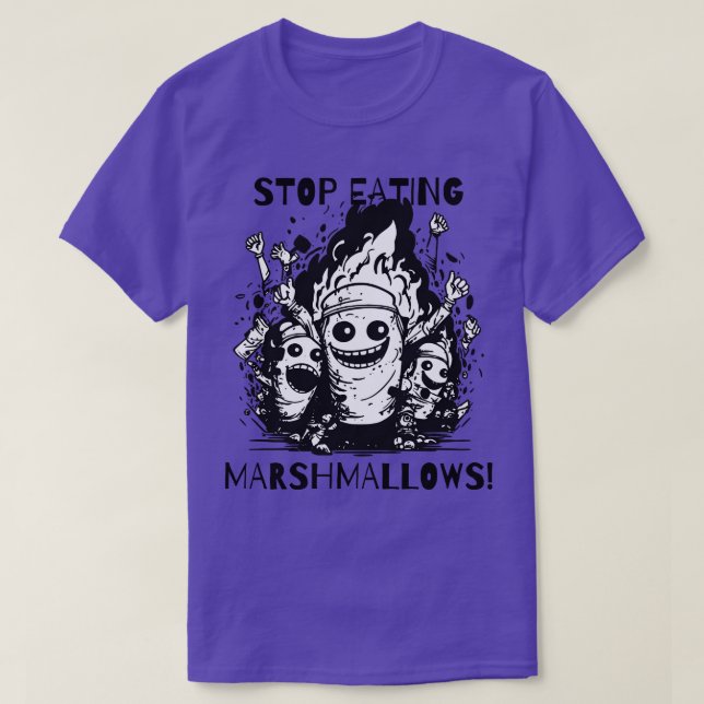 T-shirt Arrêtez de manger des Marshmallows (Design devant)
