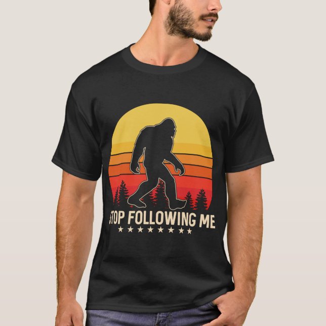 T-shirt Arrêtez de me suivre Bigfoot Silhouette (Devant)