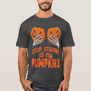 T-shirt Arrêtez De Piocher À Mes Citrouilles Halloween Ske