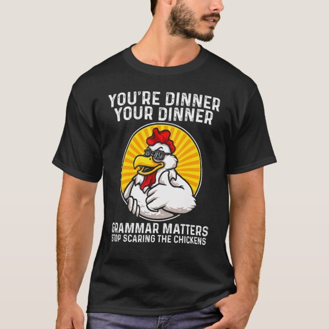 T-shirt Arrêtez d'effrayer les poules (Devant)