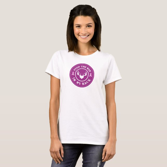 T-shirt Arrêtez la guerre dans mon support - conscience de (Devant entier)