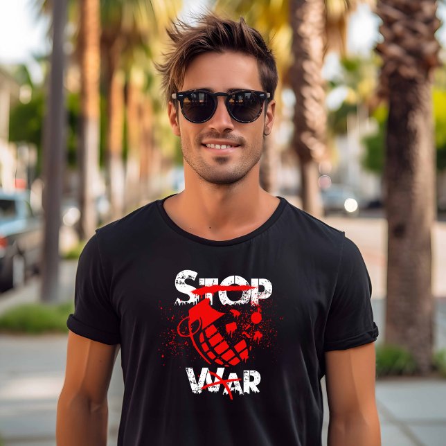 T-shirt Arrêtez la guerre - Paix, Amour et Plus de bombes (Créateur téléchargé)
