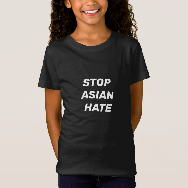 T-Shirt Arrêtez la haine asiatique, les enfants en lettres (Devant)