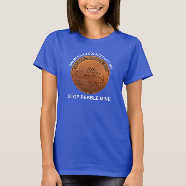 T-shirt Arrêtez la mine Pebble - Pièce de la mine Pebble (Devant)