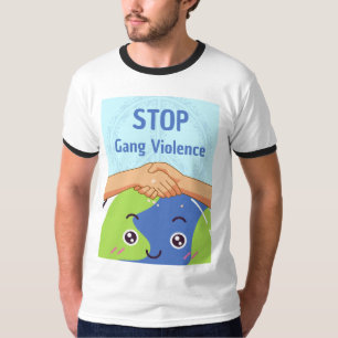 T-shirt Arrêtez la poignée de main de la violence des gang