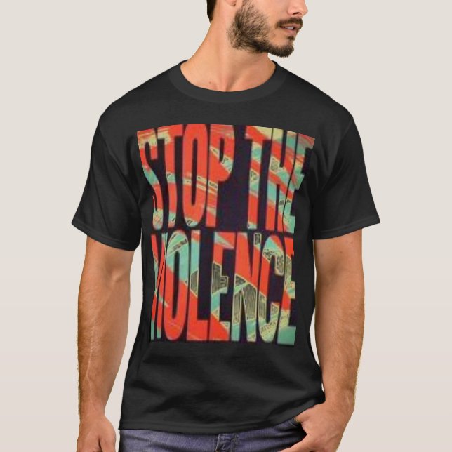 T-shirt Arrêtez la violence 4u2nv (Devant)