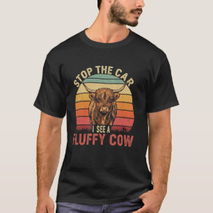 T-shirt Arrêtez La Voiture Je Vois Vache Douillette Rétro 