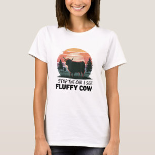 T-shirt Arrêtez La Voiture Voir Fluffy Cow Highland Cow Fa