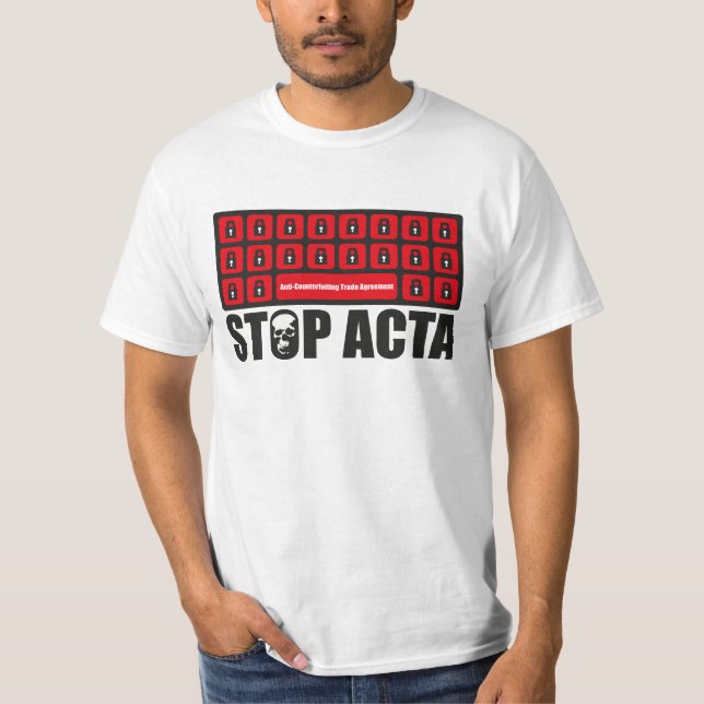 T-shirt Arrêtez l'ACTA (Devant)