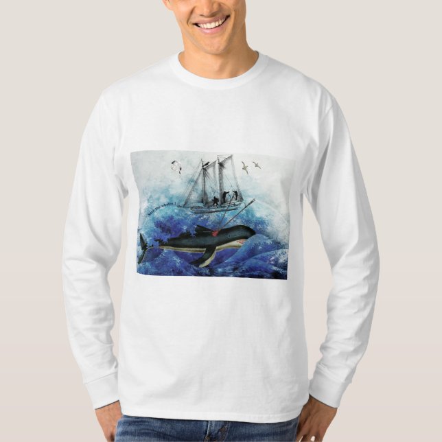 T-shirt Arrêtez le chasseur de baleines (Devant)